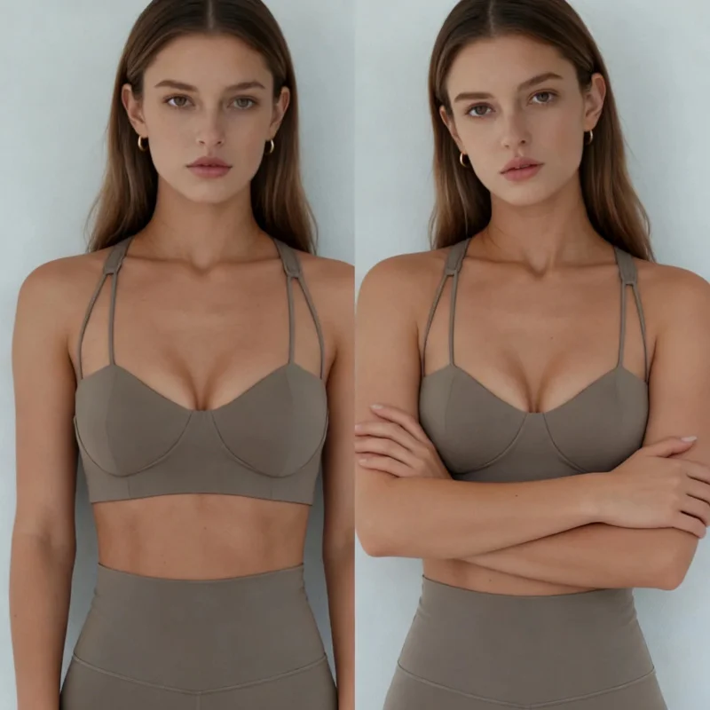 

Короткий бюстгальтер пуш-ап для женщин, эффект второй кожи, для спорта и йоги, с красивой спинкой, на тонких бретелях, женская короткая юбка-лепесток с высокой талией, теннисная одежда для женщин