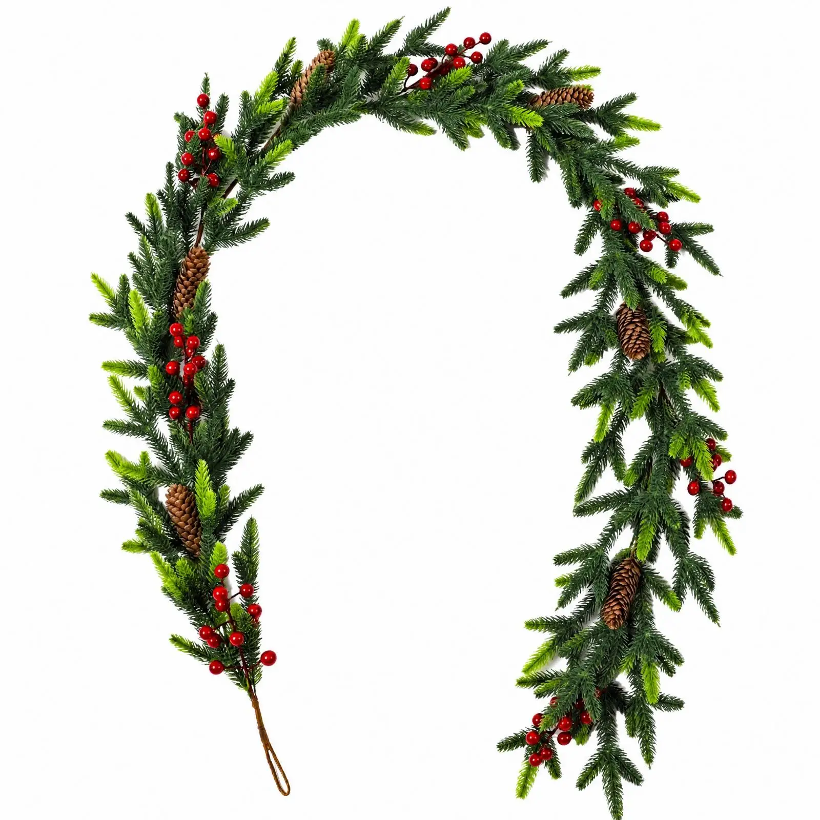 Berry Cluster Holiday Garland for Staircase Draping and Mantelpiece Seasonal Arrangements