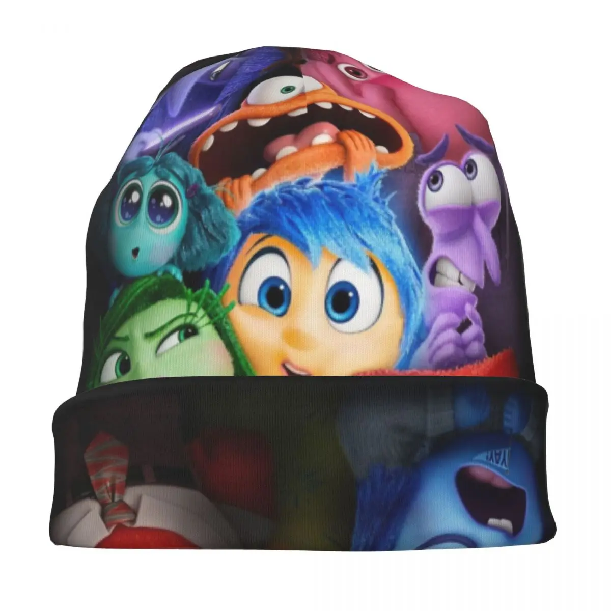 Inside Out Emotions Anger Skullies Beanies Hat Cartoon Vintage Men Women Street Caps Warm Dual-use Bonnet Knit Hat