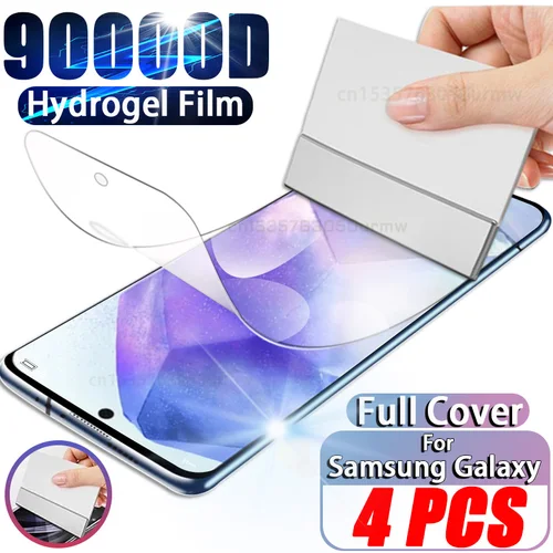 삼성 갤럭시 풀 커버 스크린 보호대 HD 하이드로겔 필름, A55, A15, A35, A54, A52, A14, 5G, A12, A34, A53, A23, A33 용, 4 개 