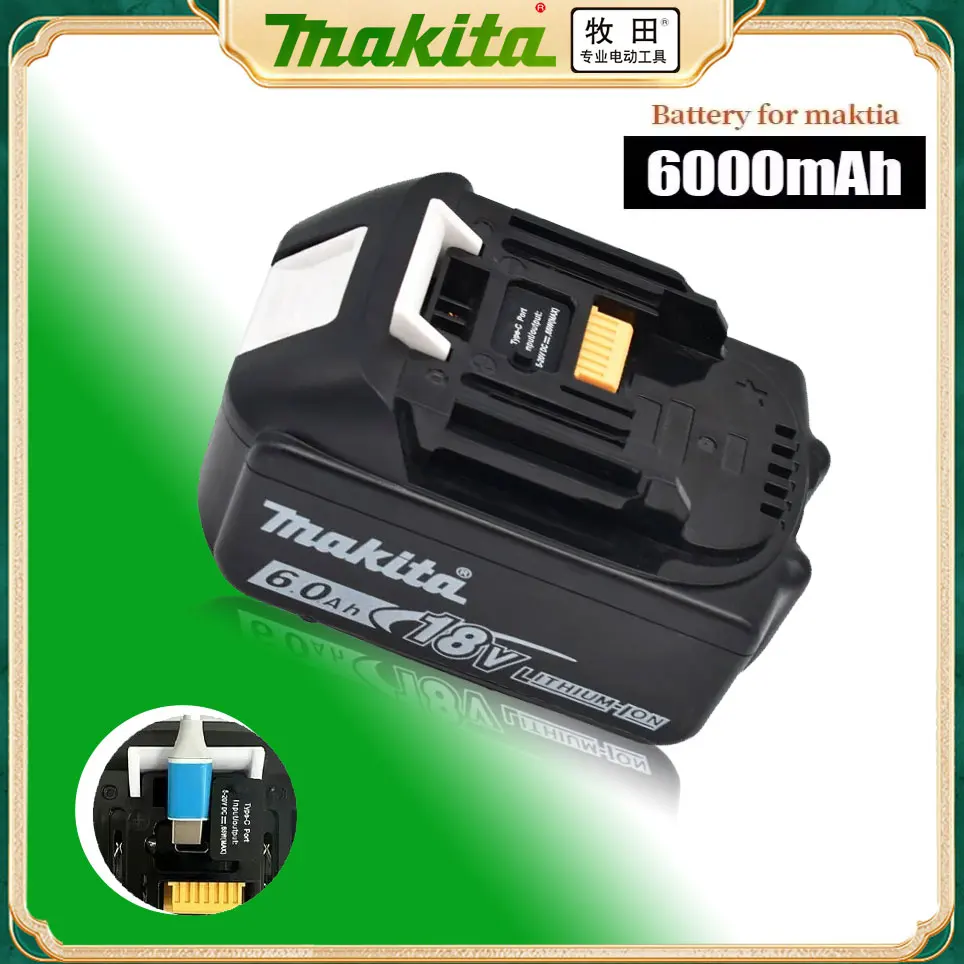 

Makita 18V battery with Type-C port 65W input/output large capacity electric tool battery universal BL1860 BL1850 BL1840 BL1830