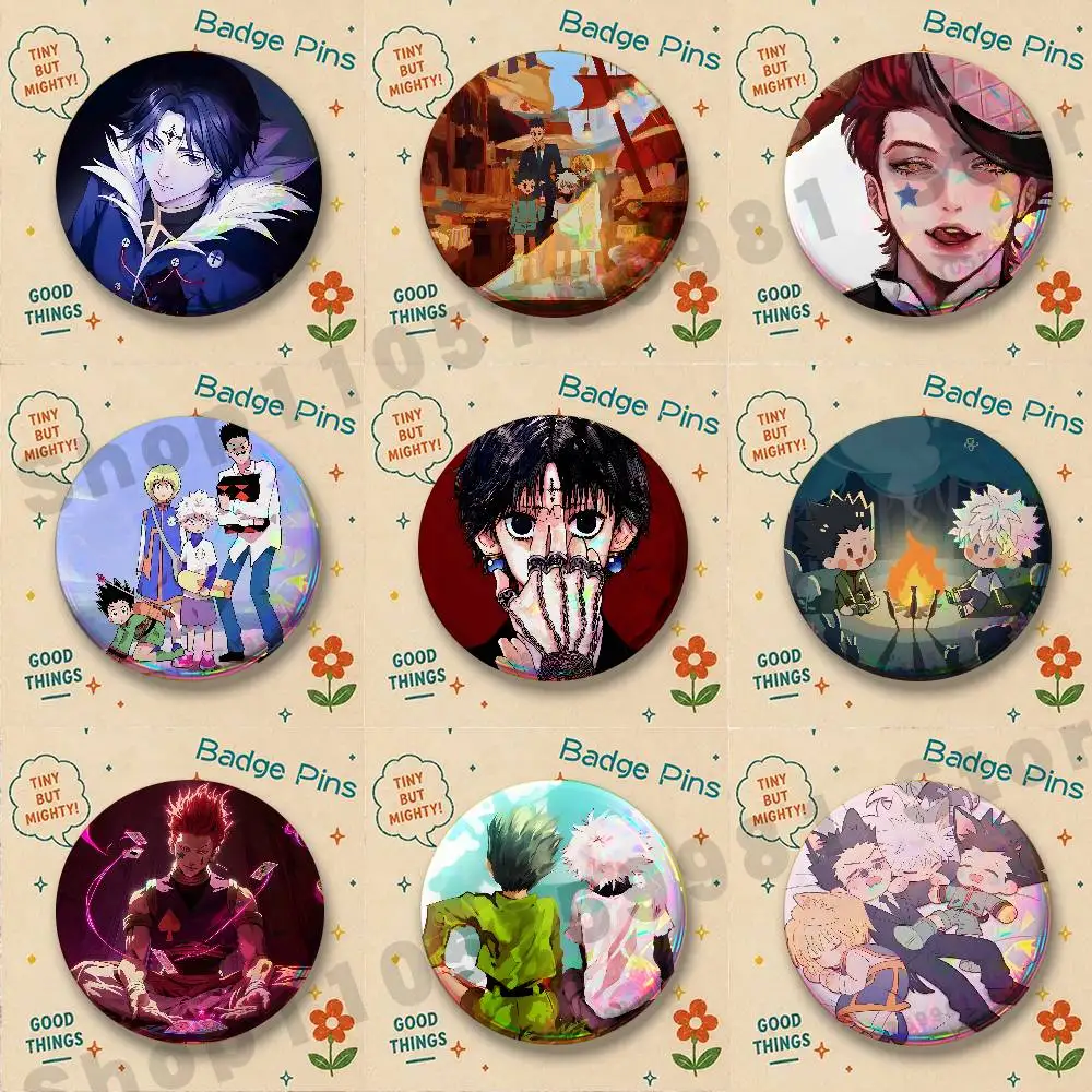 Killua Gon Hisoka Kurapika Chrollo Badges Cartoon Character Pins Brooch for Bag Shoes Decoration Jewelry Gifts