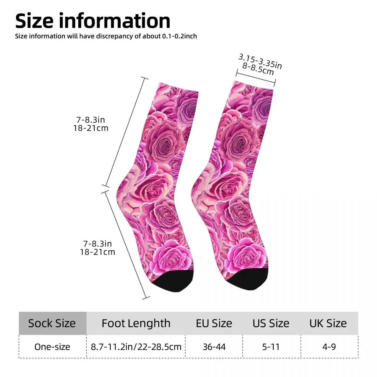 Rozen Bloemen Kousen Roze Bloemen Print Trendy Sokken Herfst Anti Slip Vrouwen Mannen Hardlopen Sport Hoge Kwaliteit