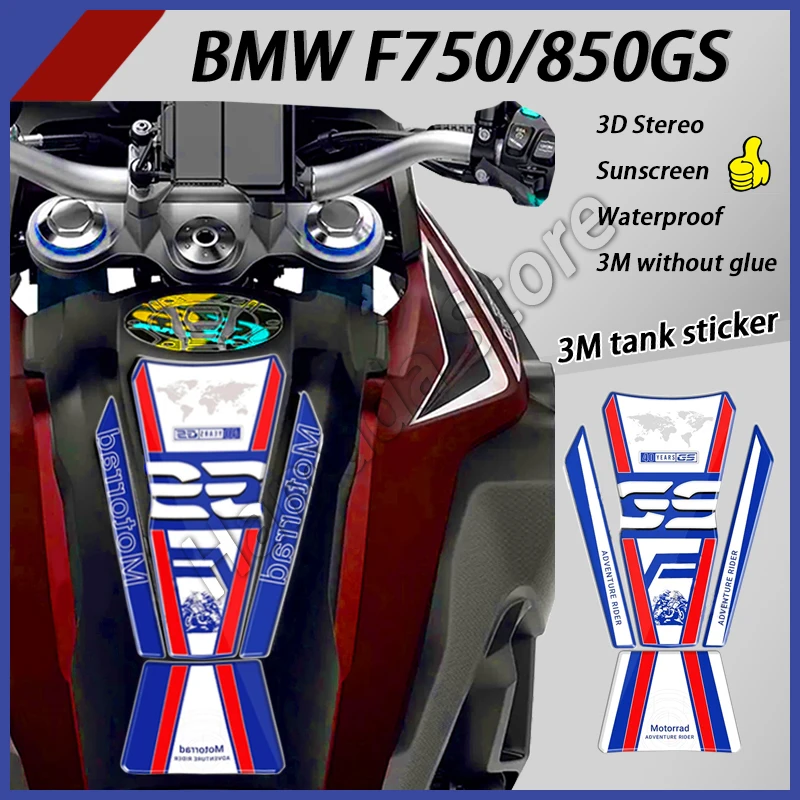 

For BMW Motorrad F750GS F850GS F 750 850 GS 2018-2022 3D Motorcycle Tank Pad Sticker Protector Decal Accessories Waterproof