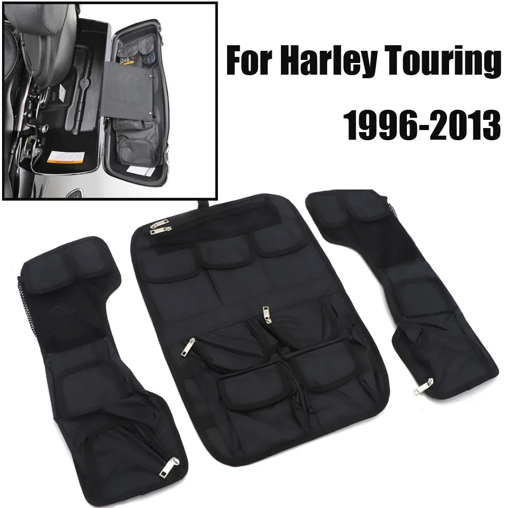 Accesorios negros para motocicleta, paquete Tour Pak, bolsa organizadora de tapa para Harley Davidson Touring FLHT, paquete interno, piezas de motocicleta