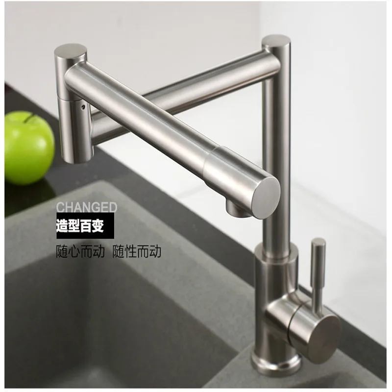 

SKOWLL Wall Mount Pot Filler Faucet Folding Stretchable Kitchen Faucet with Double Joint Swing Arm