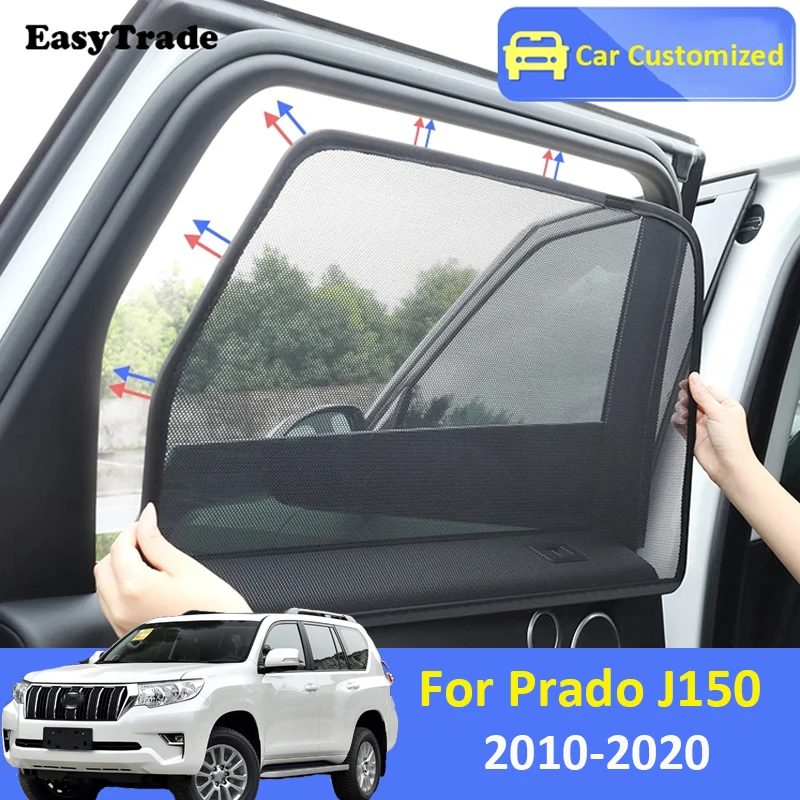 For Toyota Land Cruiser Prado J150 2010-2020 Magnetic Car Sunshade Side Window Mesh Curtain Sunscreen Heat Insulation Sunshield