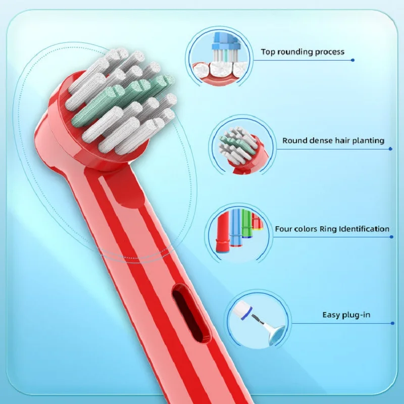 4/8/12/16/20 Pcs Kids Vervangende Opzetborstels Voor Orale B Kinderen Elektrische Tandenborstel Extra-Zachte Borstelborstelborstel Navulling EB-10A