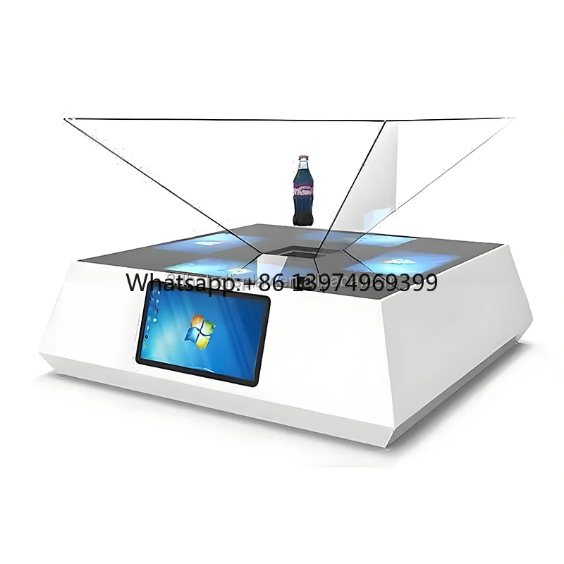 Adjustable LED Lights Holographic Projection Screen Three-dimensional Imaging Display Cabinet