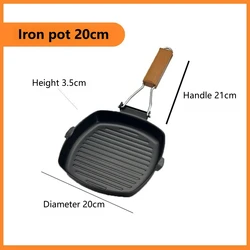 Sartén plegable antiadherente fondo plano rayado para outdoor