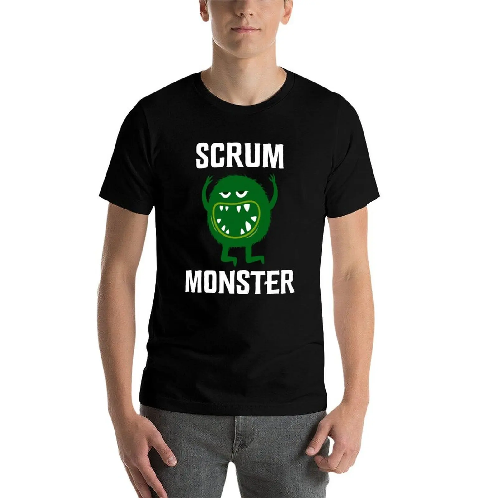 Scrum Master / Monster Funny Agile Backlog T-Shirt Work Wear Simple Tee Shirt T-Shirt - view 4