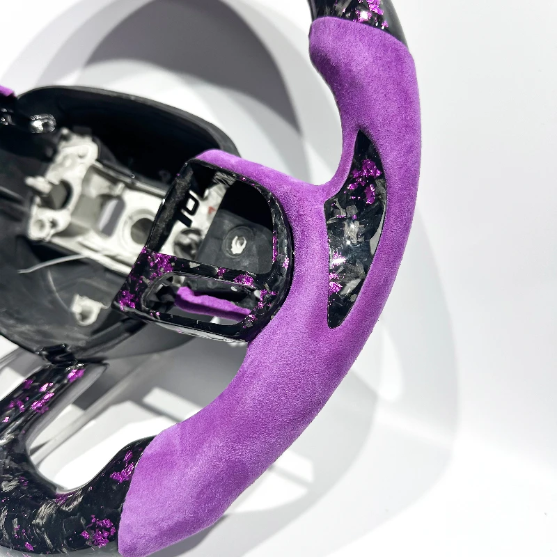 Forged Purple Carbon Fiber Purple Alcantara Custom Sport Steering Wheel Suitable for Dodge Charger Challenger Hellcat Jeep