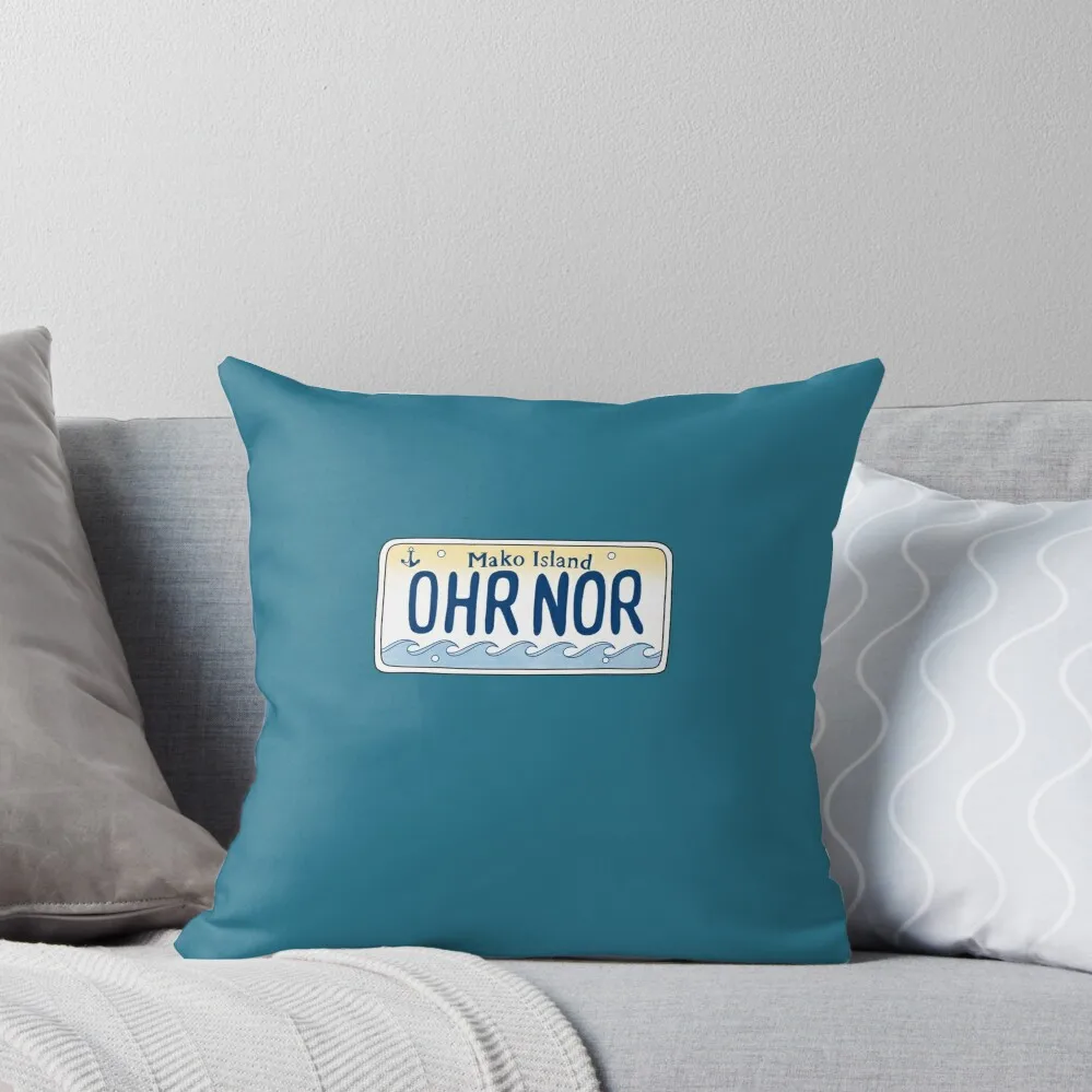 Ohr Nor Cleo H2O License Plate Throw Pillow ornamental pillows Couch Cushions Room decorating items pillow