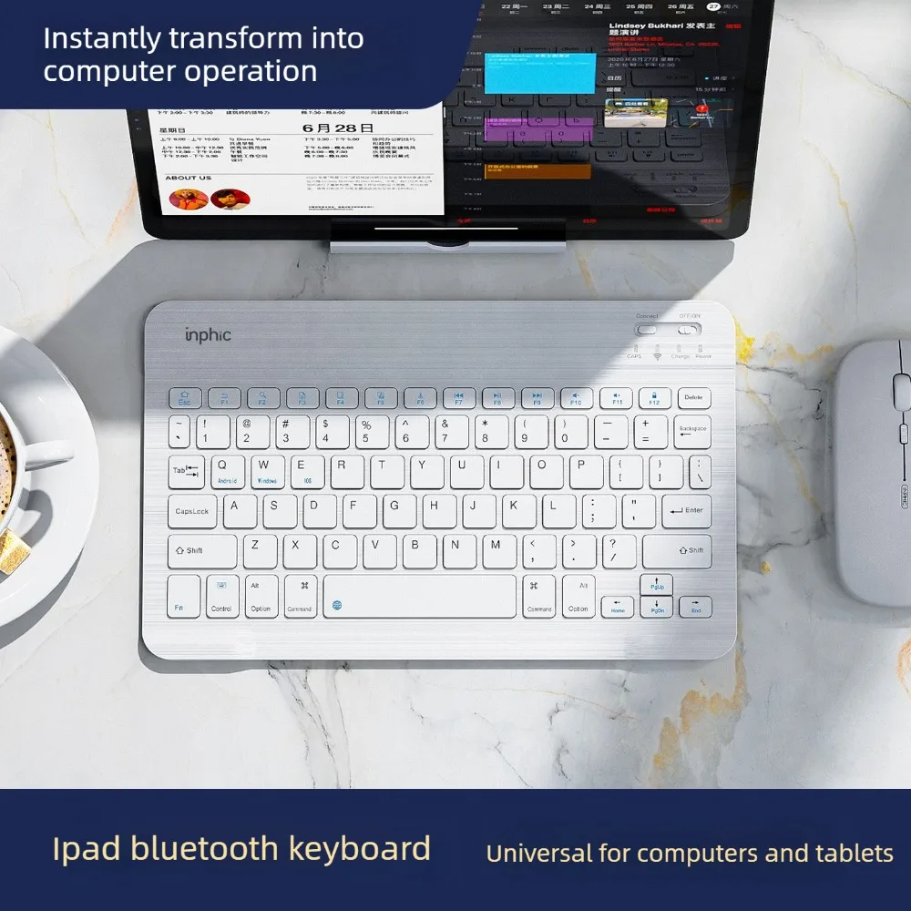 V750 78-Key Wireless Bluetooth Keyboard, Universal for iPad,Tablet, Laptop, Phone, Compatible iOS Android Windows PC Peripheral