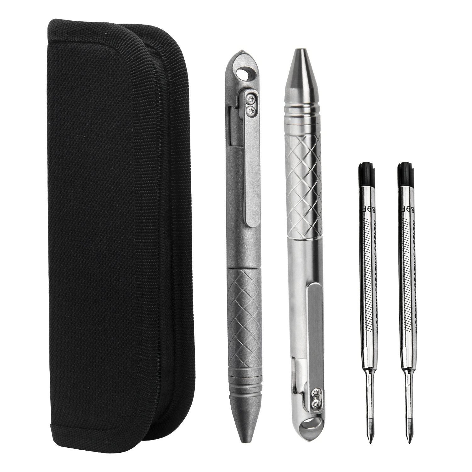 Portable Tactical Pen Titanium Alloy Ballpoint Pen Multi Functional Self Defense Tool Pen with Pen Clip and Attack Head