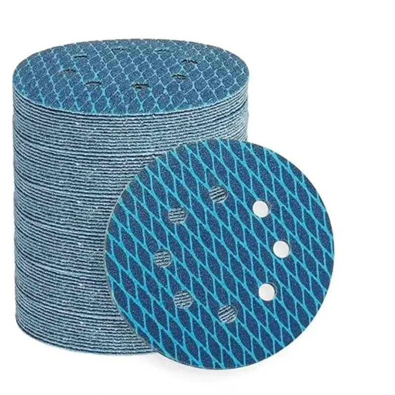 

10 Pieces of 5-Inch 8-Hole Diamond-Shaped Sanding Discs with Adhesive Backing Available in 40/60/80/100/120/150/180/240/320