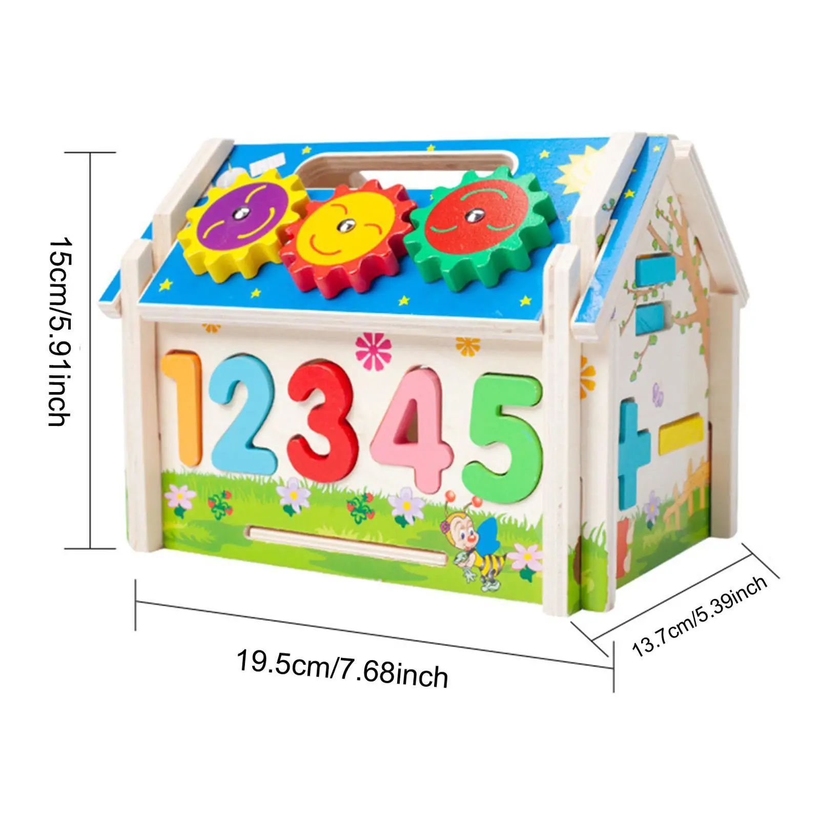 Shape Sorter House Shape Sorter Box Ages 3 4 5 Years Old Kids Early Learning Holiday Gift Wood Educational Toy Activity Cube