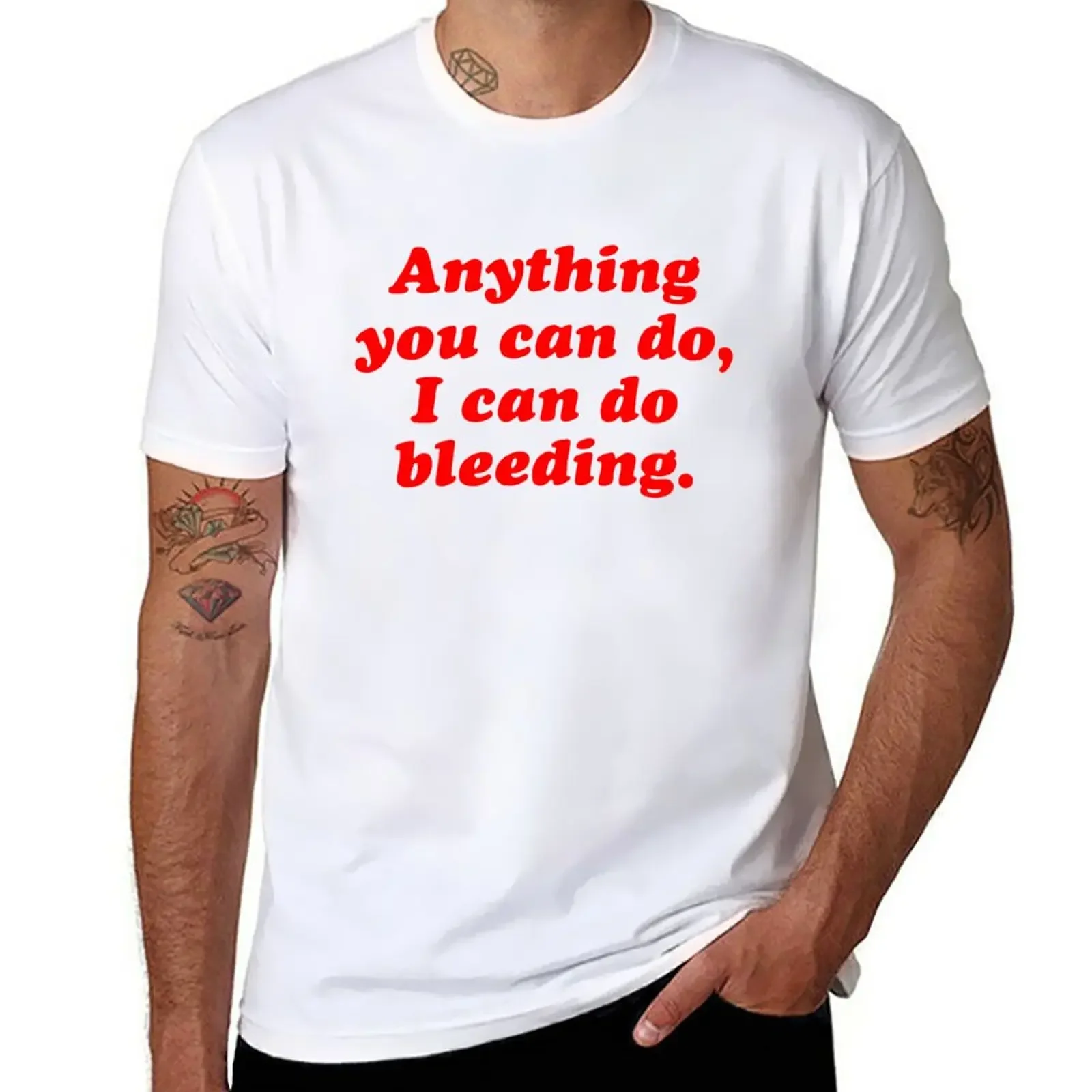 

Anything you can do, I can do bleeding T-Shirt plain vintage clothes tees men clothings