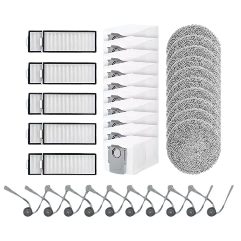 

【ТОЛЬКО СЕГОДНЯ】Комплект запасных частей для пылесоса Roborock Saros Z70/G30 Space - боковая щетка, мешок для сбора пыли, фильтры, насадки для влажной уборки