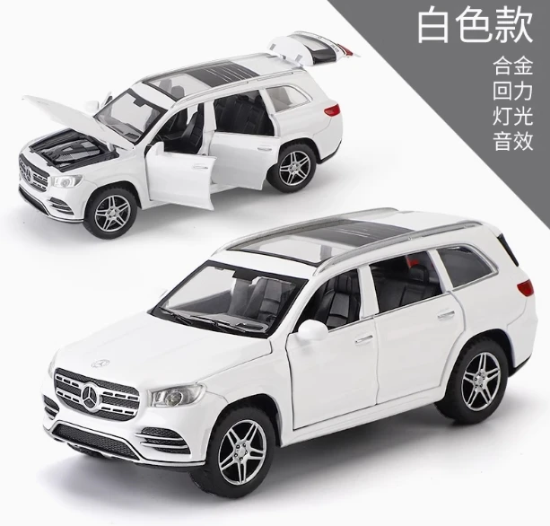 1:32 Benz GLS580 SUV Alloy Car Model Diecasts Metal Toy Vehicles Car Model Simulation Sound and Light Collection Childrens Gifts