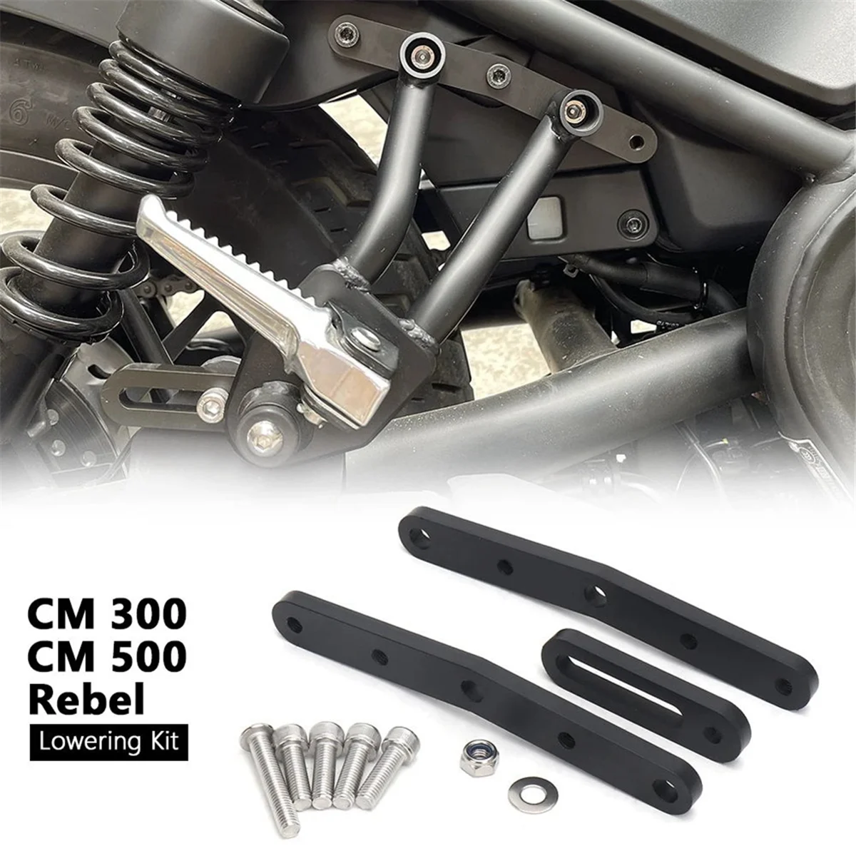 Motorcycle Footpeg Lowering Kit for cm 500 cm 300 Rebel CM500 CM300 Passenger Footrest Rear Foot Pegs