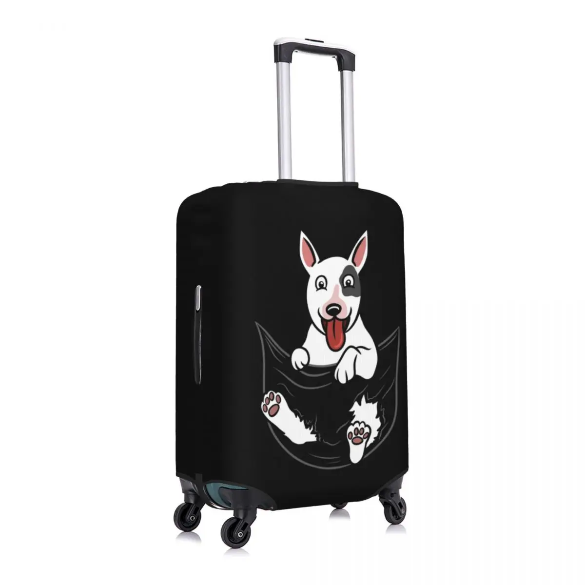 Custom English Bull Terrier Dog In Pocket Graphic Luggage Cover Travel Suitcase Protective Covers Suit For 18-32 inch