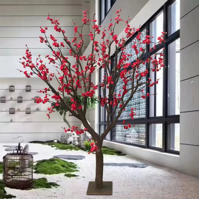 

Simulation plum blossom tree plum blossom branch large plant indoor living room shopping mall decorative tree