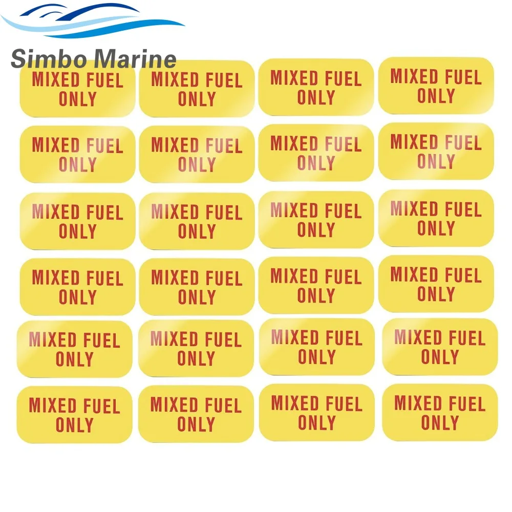 24Pcs 1''X 2'' MIXED FUEL ONLY Sticker Gas Gasoline Oil MIX RACE Can Trimmer Lawn Yard 1''X 2''