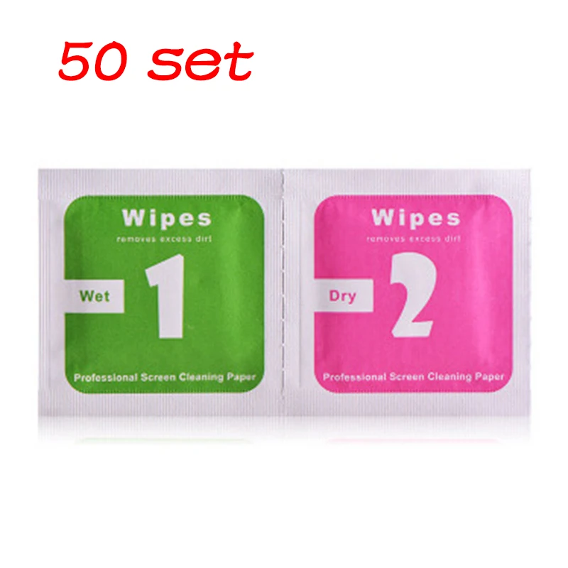 100pcs/50sets Disposable Screen Cleaning Wipes Paper for Camera Lens Phone LCD Screen Dust Removal Tool Cleaning Wipes Paper Set