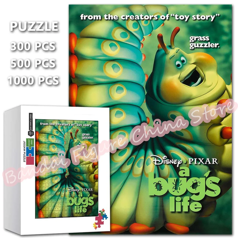 300/500/1000 peças quebra-cabeças da vida de um bug descomprimir brinquedos educativos disney dos desenhos animados impressão quebra-cabeça presentes de jogo de família