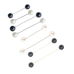2PCS Pearl Brooches Pin Sweater Shawl Clips Safety Pins for Women Cardigan Sweater Clip DIY for Shirts Dresses