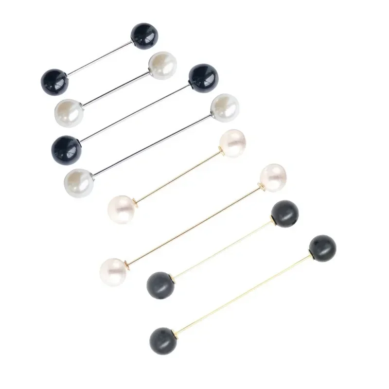 2PCS Pearl Brooches Pin Sweater Shawl Clips Safety Pins for Women Cardigan Sweater Clip DIY for Shirts Dresses