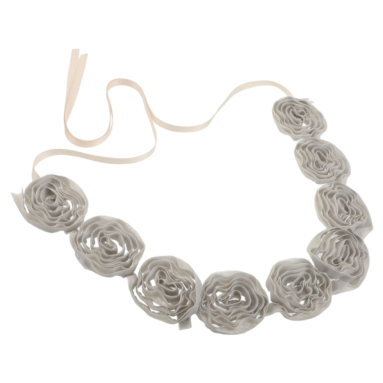 

Women Dress Sash Bridal Belt Handmade Rose Cloth Flower Wedding Waistband Bride Evening Party Supplies Rose Embroidered Bridal