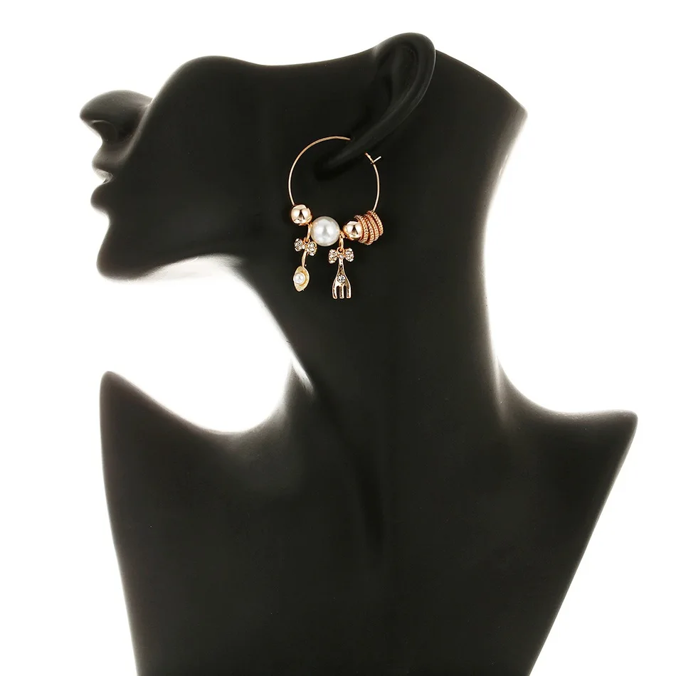 Fashion earrings women, spoon fork pendant earrings 2018 new earrings, popular accessories, one piece of accessories