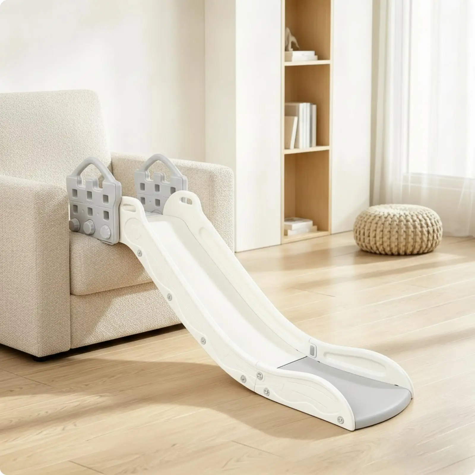 Indoor Couch Slide | Three-Level Height-Adjustable Design, young child Slide,