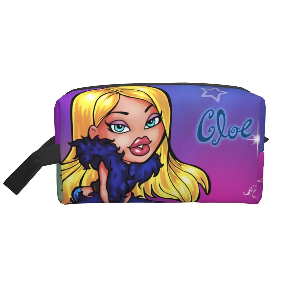 Bolsa de aseo de viaje con póster brillante de Bratz Rock Angelz Funk N para mujer, bolsa de maquillaje cosmético con música Rock, Kit Dopp de almacenamiento de belleza
