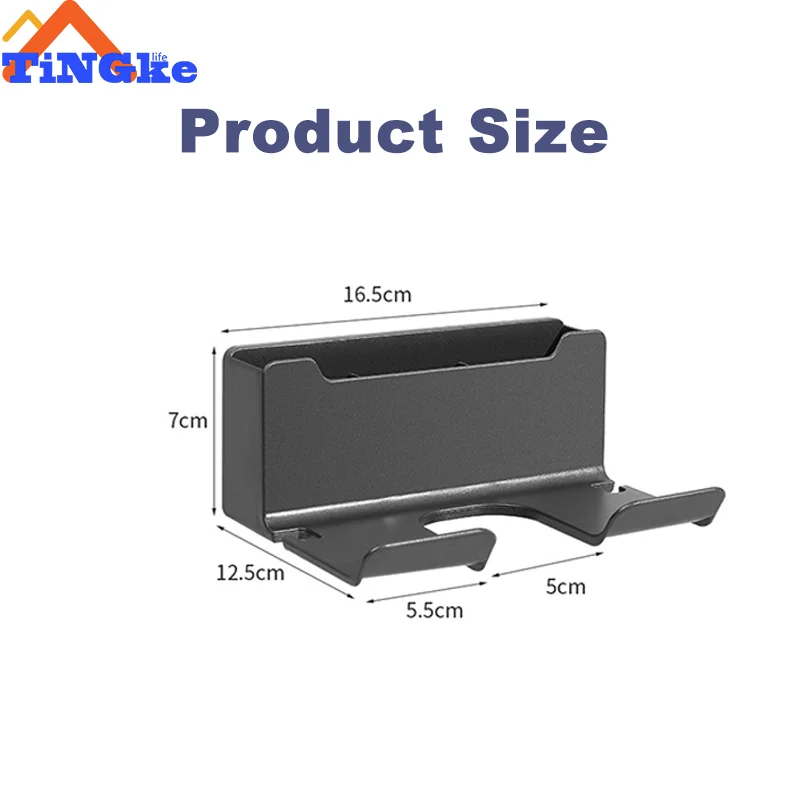 Soporte para secador de pelo montado en la pared, estante de almacenamiento para baño, soporte para secador de pelo, soporte de almacenamiento y