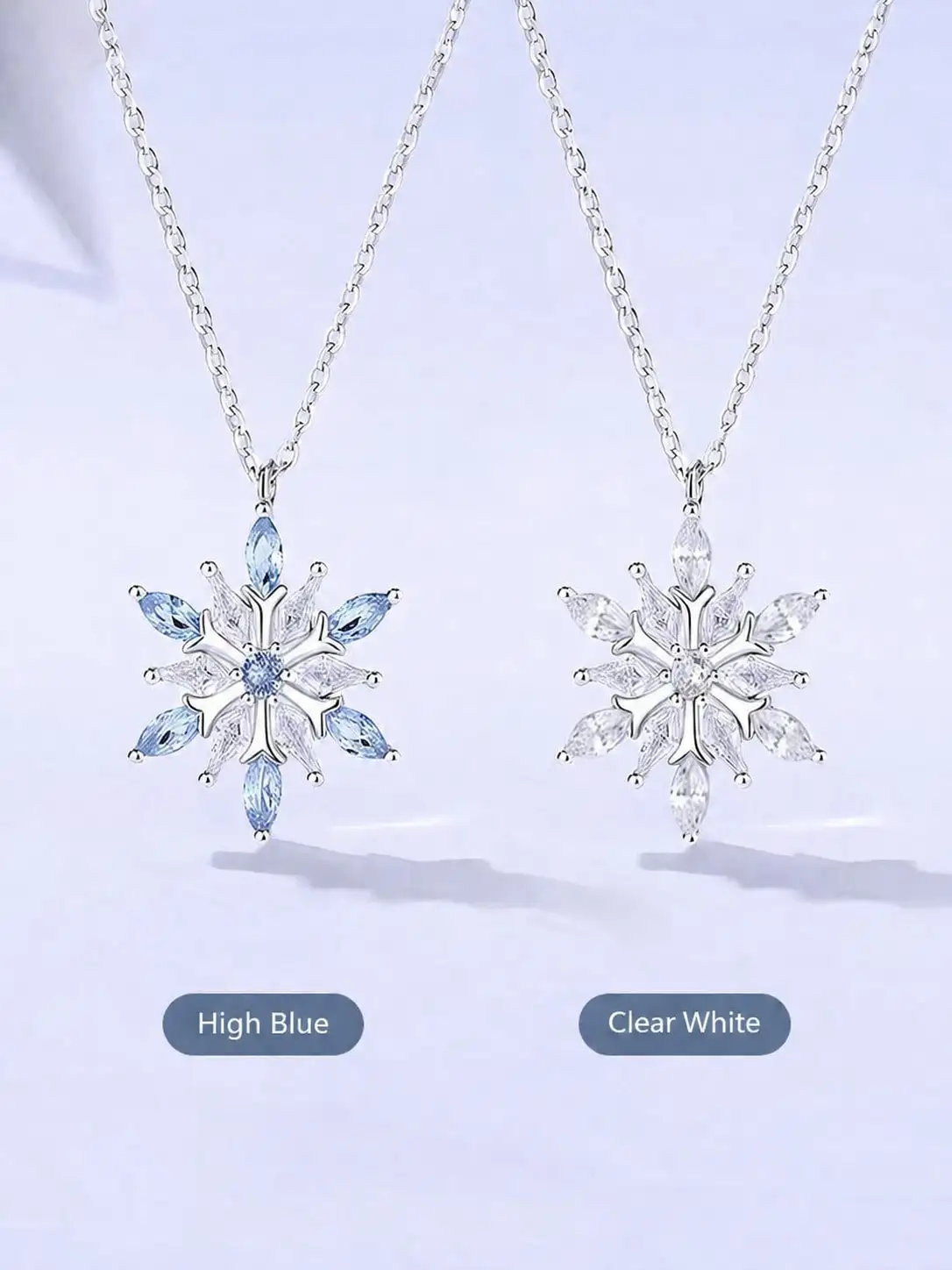 Snowflake Pendant Necklace For Women, Gold Silver Tone Crystal Necklace, Elegant Christmas Jewelry Holiday Gift sj260722110660983088012