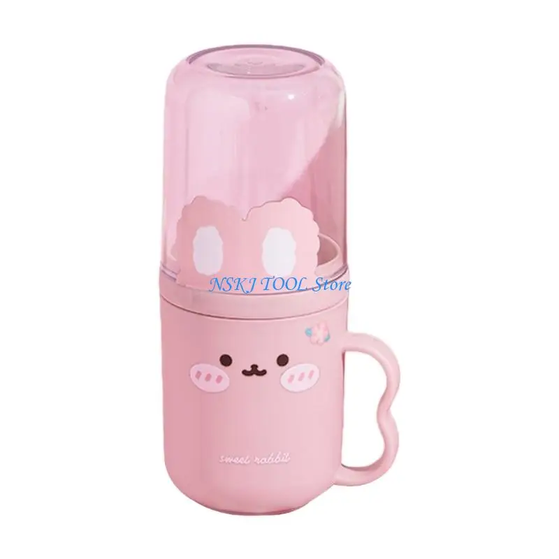 L8RC Cartoon Rabbit Rinse Cup Toothbrush Cup For Office Dorm Travel