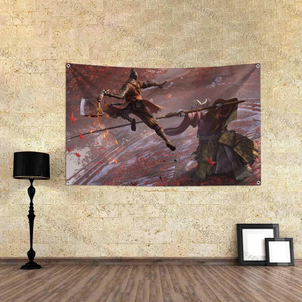 S-Sekiro S-Shadows Die T-Twice Game Flag Large Size Shop Art Promotion Advertising Booth Flag Hanging Banners