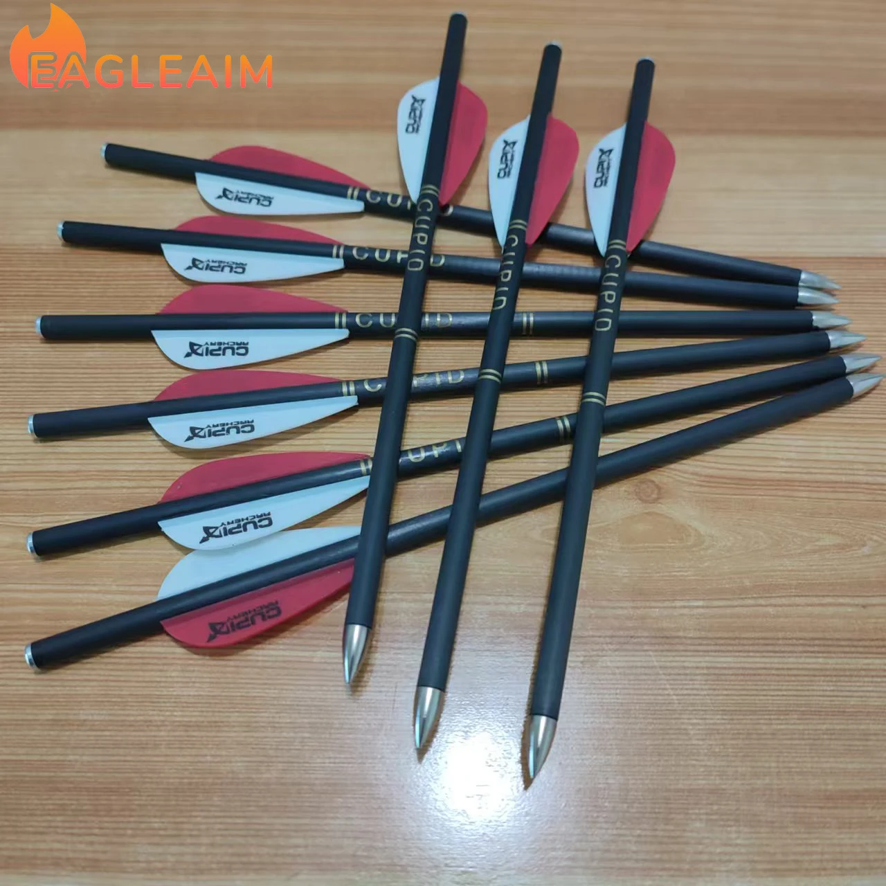 6/12/24PCS 21.5cm Pure Carbon Arrow Crossbow Bolts Diameter 6mm Small Bolts 2