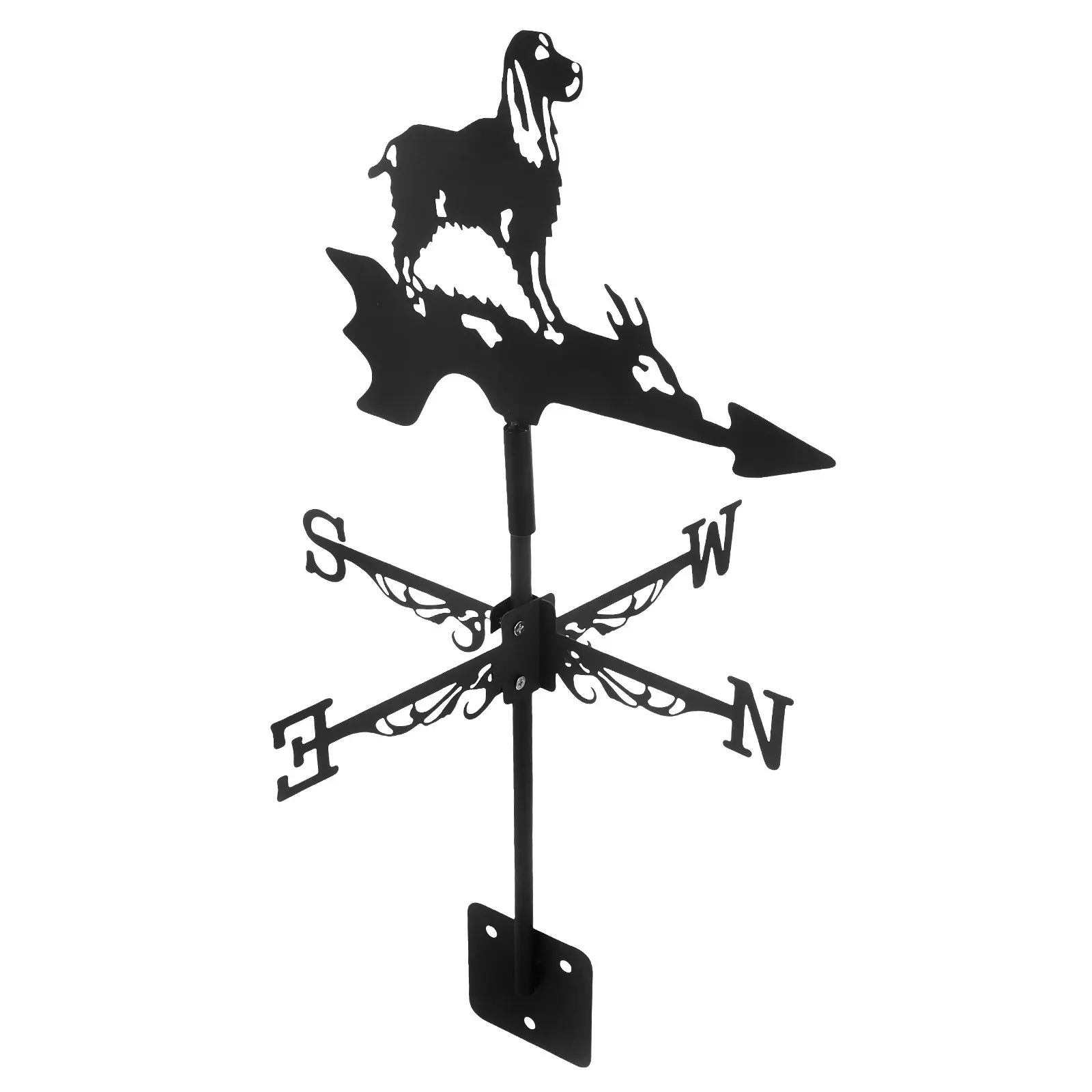 Collie Iron Weather Vane Decorative Outdoor Wind Direction Indicator for Yard Mount - Metal Weathervane for Patio