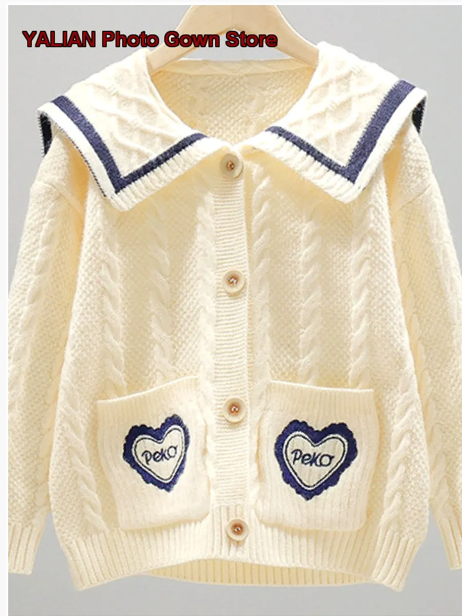 Boys Cardigan Spring Early Spring Kids Outerwear College Style Girl Knit Top Autumn Girls
