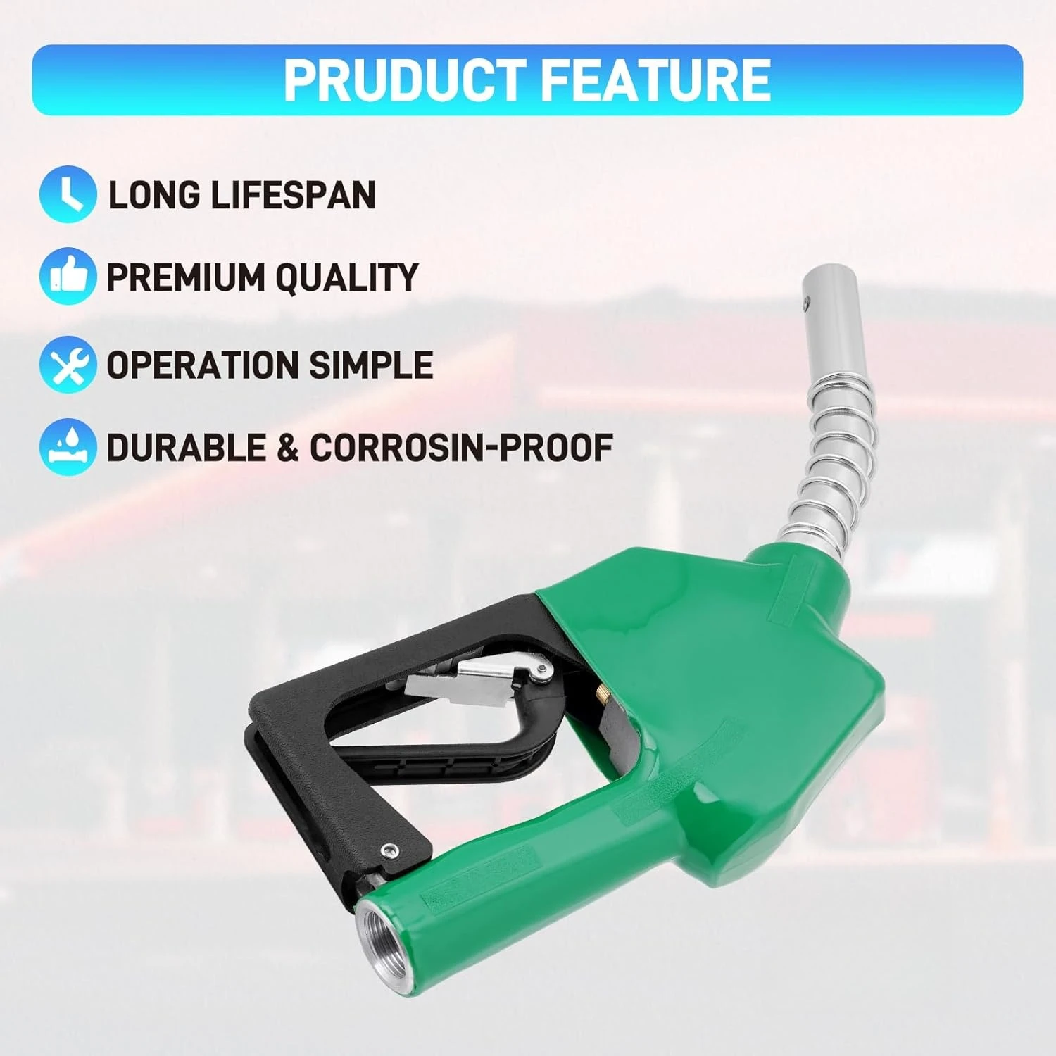 Pistolen-Betankungsmaschine, automatische Abschaltung, Kraftstoff, Benzin/Diesel-Betankungspistole, Betankungsdüse aus Aluminiumlegierung für Garage/Gasstation