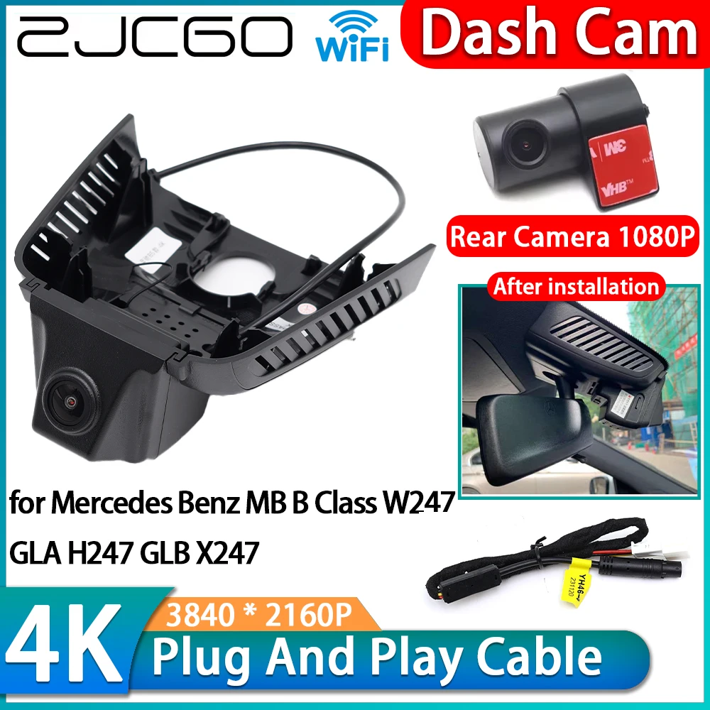 ZJCGO for Mercedes Benz MB B Class W247 GLA H247 GLB X247 4K Wifi DVR IMX335 OEM Car Video Recorder Dash Cam Front Rear Camera