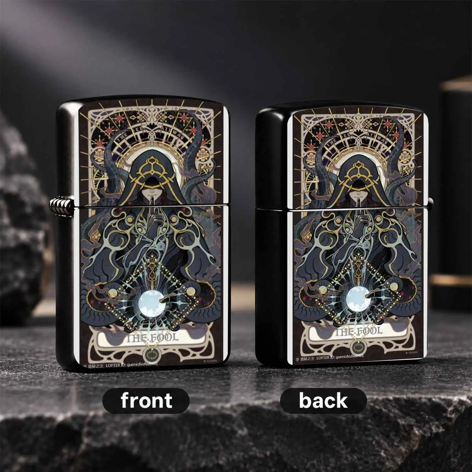 Vintage Tarot Pattern Inflatable Mysteries The Fool Art Collection Windproof  Creative Anime Peripheral Portable Ignition Tool Gift For Boyfriend Tarot Enthusiast Festival Present A Fun And Humorous Lighter