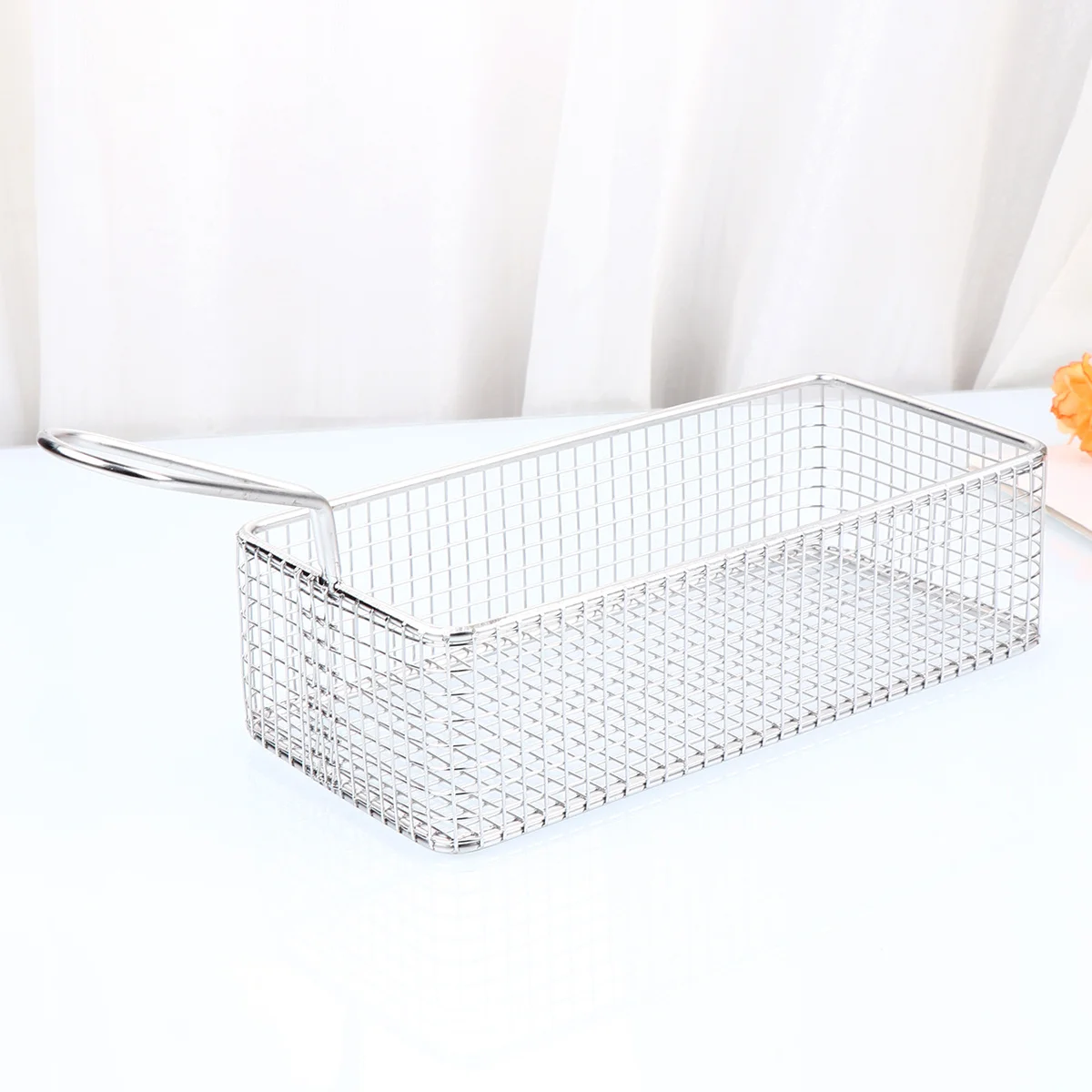 

Stainless Steel Frying Basket Small Snack Mesh Colander Long Handle Deep Pot Strainer Filter Screen Basket for French Fries
