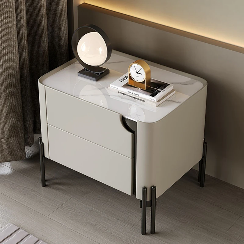 

Drawers Aesthetic Nightstands Solid Wood Design Minimalist Simple Bedside Table Luxury Italian Nachttisch Furniture Living Room