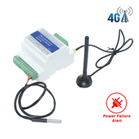 DIN-rail 4G GSM SMS Remote Relay Controller ON/OFF Switch Temperature Monitor Alarm T201 With 2 Relay Output Power Failure Alarm
