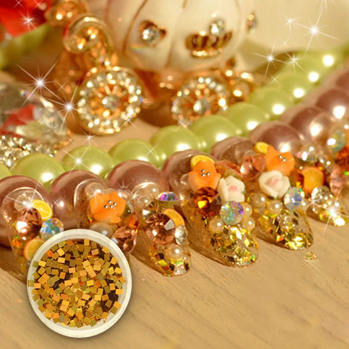

12 Boxes Nail Art Sequins Lightweight Durable DIY Decoration Supplies Accessories nament Natural Artificial Nails Women Ladies